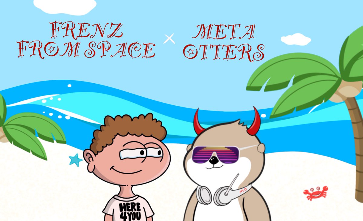 MetaOtters_NFT's tweet photo. ✨WL Giveaway✨
🦦MetaOtters x Frenz From Space 🫶

🎁10 x MetaOtters WL!
🎁10 x Frenz From Space WL!

How to enter✅:

1⃣ Follow @MetaOtters_NFT &amp; @frenz_nft
2⃣ RT &amp; Like 
3⃣Tag 3 friends

⏰Winner in 24 hour!

#NFT #NFTs #NFTGiveaway #NFTCommmunity #NFTcollections https://t.co/DJn0ZNO8Kn
