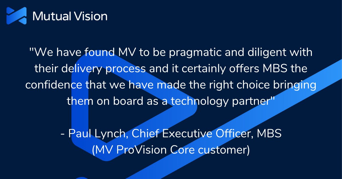 MV ProVision Core is constantly evolving with functionality that allows our customers to truly make it their own. With our Delivery Team on hand to make the migration process as smooth as possible, MV ProVision Core is an obvious choice for our customers at MV.
#thedigitalmutual