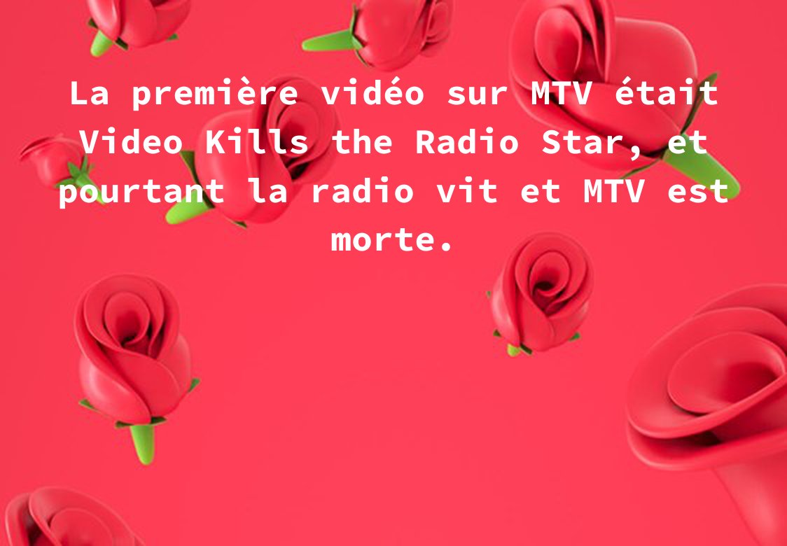 En tant que personne qui a grandi en regardant MTV à l'époque où elle montrait encore des clips musicaux... Les clips musicaux me manquent vraiment. 🤔