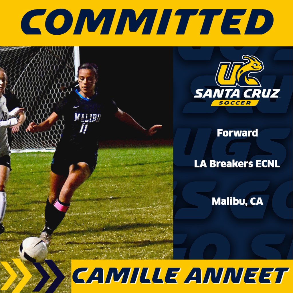 UCSCWSoccer's tweet photo. Next up is forward Camille Anneet who joins us from Malibu High School. Welcome to the ππβ½οΈππ family! #goslugs #yes2UCSC #noknownpredators https://t.co/eZH1Fj6EJq