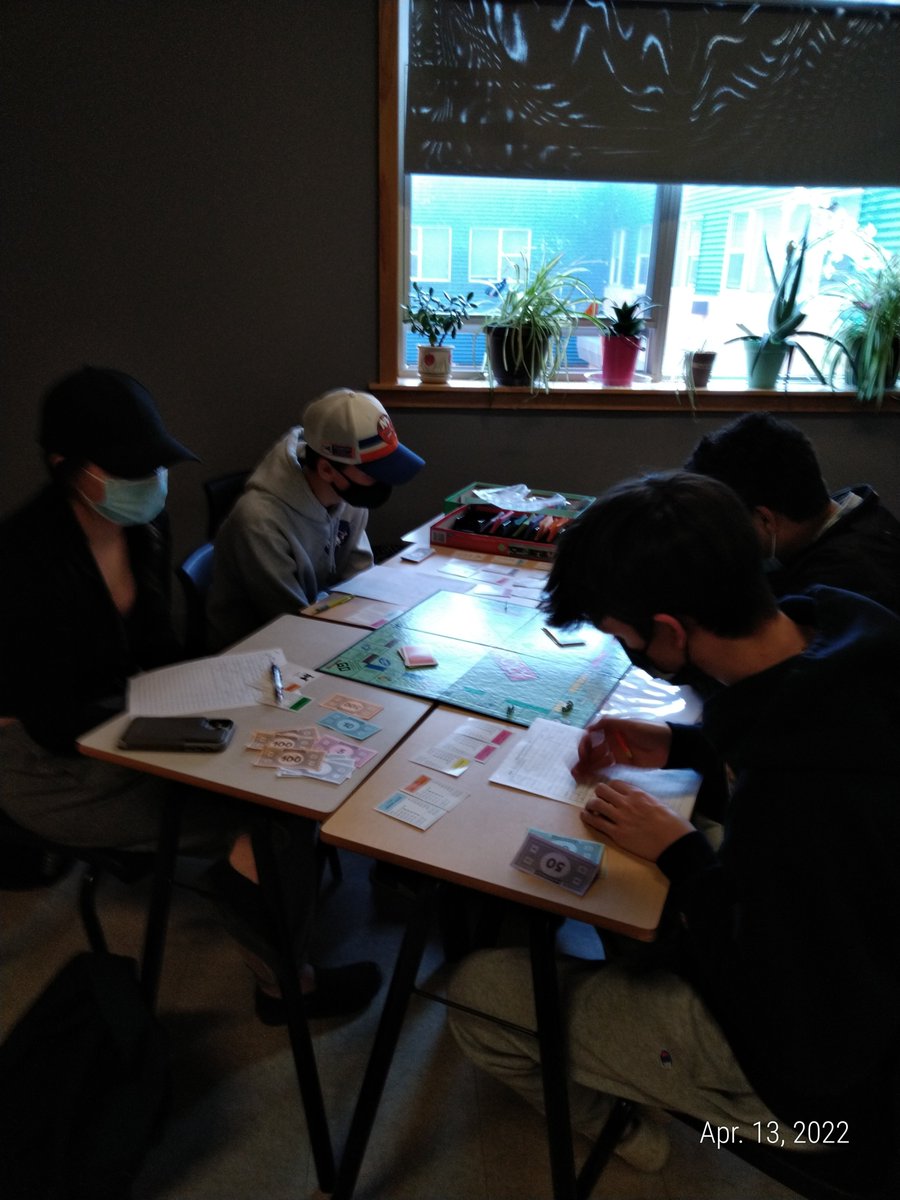 MsStew_HRCE's tweet photo. Recording transactions and playing Monopoly....a great combination! #accountingjoke #businesseducation @HalifaxWestHS @HRCE_NS https://t.co/n9CKXtEvMt
