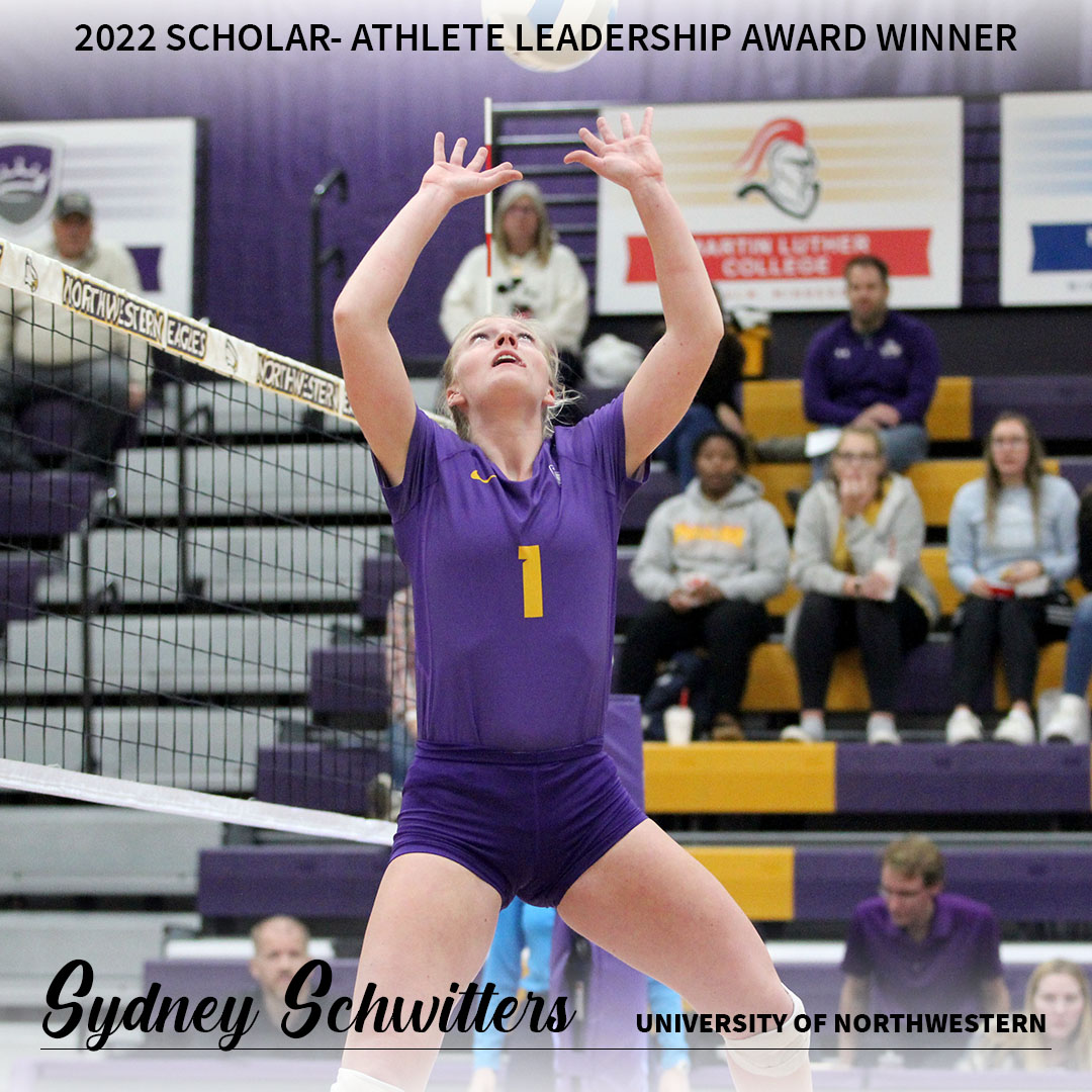 umacathletics's tweet photo. Congratulations to @unweagles Sydney Schwitters and @uwsathletics Dante Bender on being named the 2022 #UMAC Scholar-Athlete Leadership Award winners! This is the top award given out each year by the conference. 

Release: https://t.co/Z0QsuZncEm #whyd3 #NCAAD3 https://t.co/0LkomPgxPD