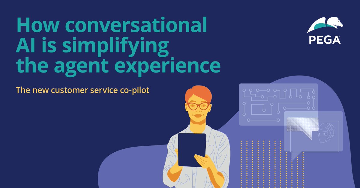 pega's tweet photo. The nature of work within contact centers has dramatically changed – and there’s likely no going back. Learn how to start automating more work and elevating every experience to better meet customer and agent needs with conversational AI. #PegaAIWeek https://t.co/n5McBV8fs1 https://t.co/rCjrnvwO7a