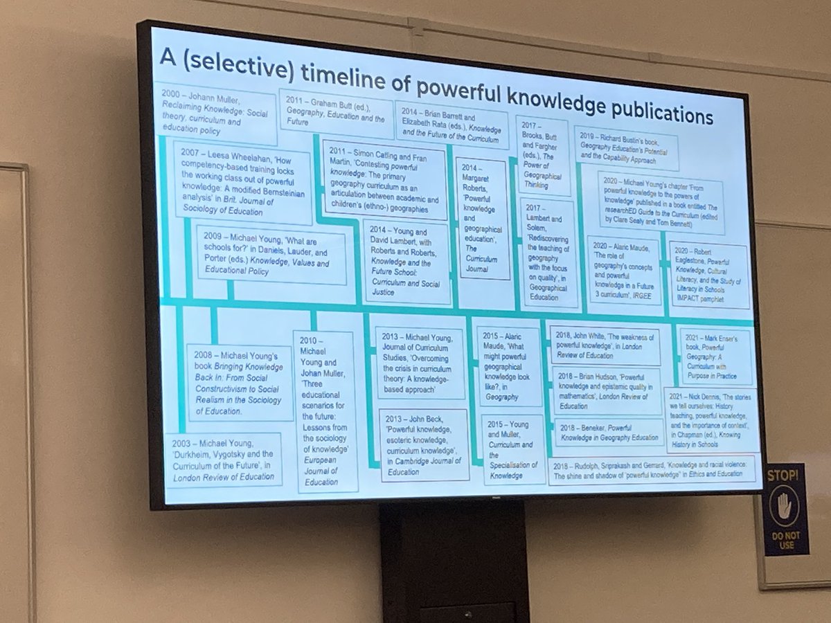 Also attended an amazing session with <a href="/DecoloniseGeog/">Decolonising Geography</a> about breaking down boundaries between ‘powerful knowledge’ and ‘everyday knowledges’ to make future curriculums that empower the marginalised. Exciting work! So many critical ideas to help develop our resource! #GAConf22