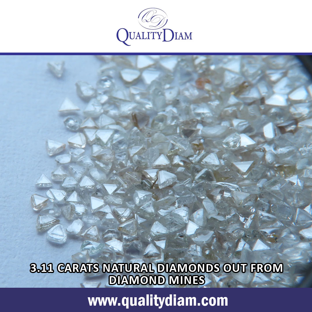 NUMBER OF DIAMOND(S): Approximately 475 diamonds.
WEIGHT: 3.11 carats.
CLARITY: 20% Clean/VVS1 / VVS2, 40% VS1 / VS2 & 40% SI1 / SI2.
SHAPE: Triangles/Mackles.

qualitydiam.com/collections/tr…

#diamondcarats #naturaldiamonds #diamondmines #diamondsout #whitediamond #trianglediamonds