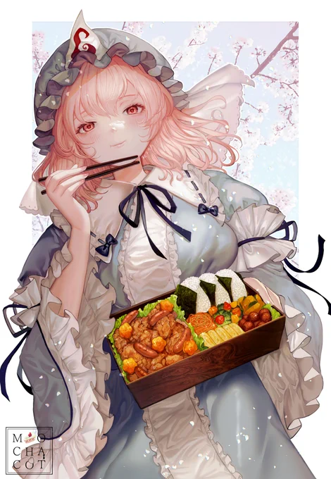 お花見幽々子🌸🍱 #たべゆゆ 