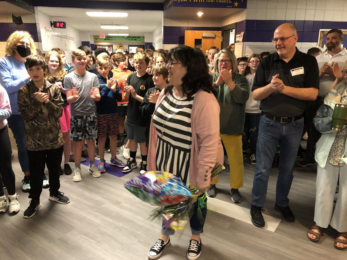 We are excited to announce that Mrs. Toth has been named the <a href="/rockwoodschools/">Rockwood School Dist</a> middle school teacher of the year! Dr. Ricker, her LSMS colleagues and several members of Mrs. Toth's family joined us in celebrating her. This honor is well-deserved! #LaSallePRIDE