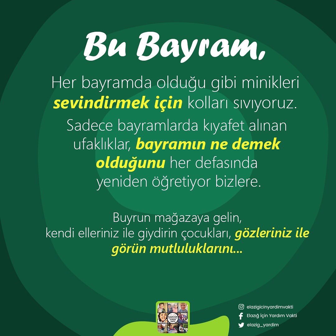 Hani küçükken bayramlıklarımızı başucumuza koyup heyecanla sabahı beklerdik ya işte öyle bir bayram olsun çocuklarımıza 🍀🌸 
Biz büyüdük ama o heyecanı yaşatmak şimdi bizim elimizde öyleyse bir çocuğun heyecanına çocukluk anılarına misafir olma vakti 🌸🙏