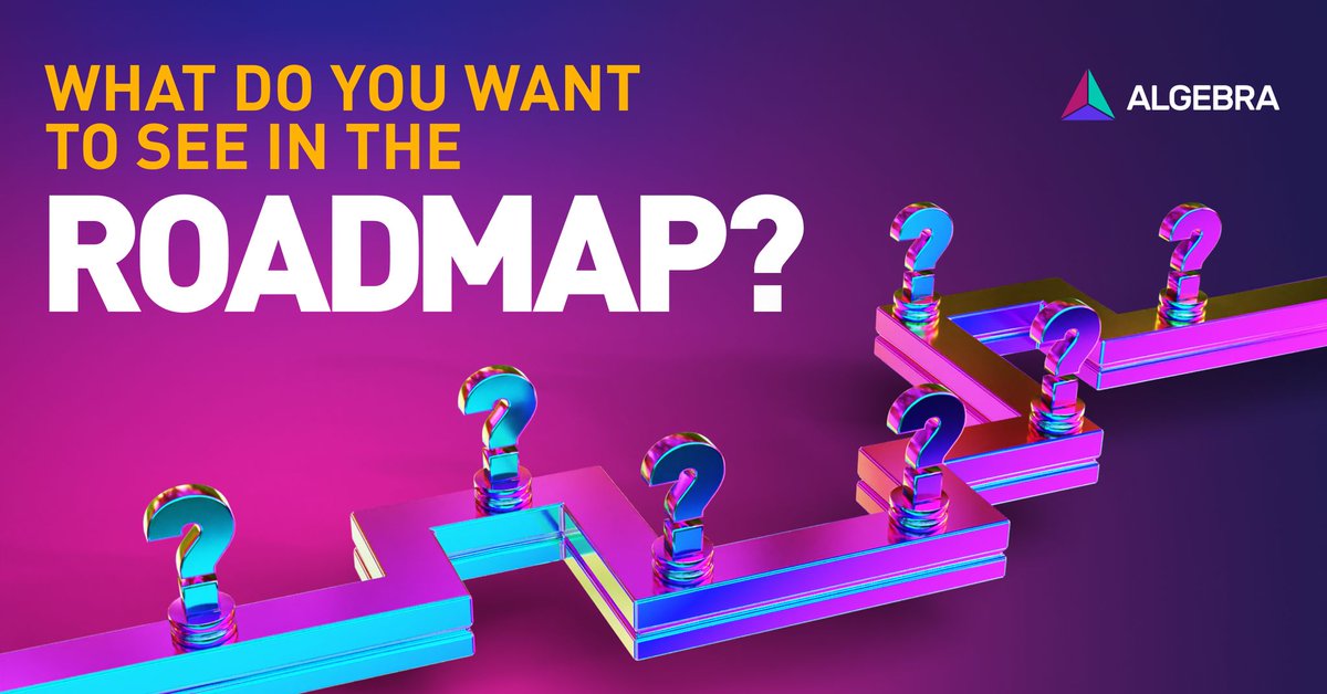 CryptoAlgebra's tweet photo. Currently, we are working on creating our Roadmap. Let us know what you want to see in the future for the Algebra #DEX! 

CEX listings, new chains, or new features – please, feel free to share your opinion. 👇

#DeFi #Cryptocurrency #YieldFarming #AlgebraDEX https://t.co/vThdE8H5O3
