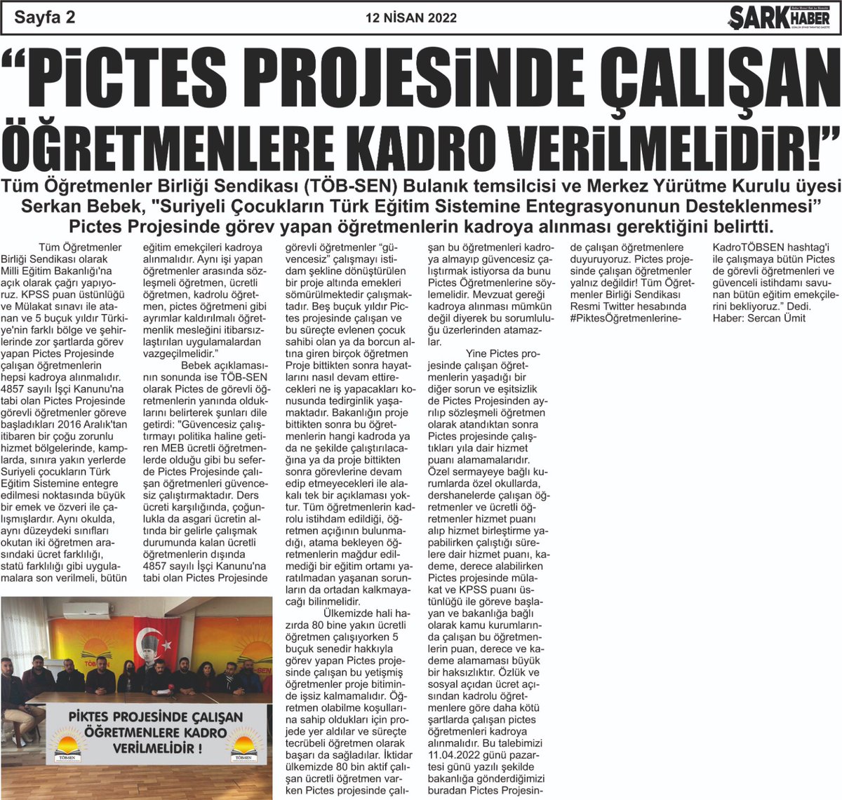 sendikatobsen's tweet photo. #PiktesÖğretmenlerineKadroTÖBSEN

TÜM ÖĞRETMENLERE KADRO VERİLMELİDİR ! 

https://t.co/3bay9kQDoy https://t.co/a3snI4FAhw