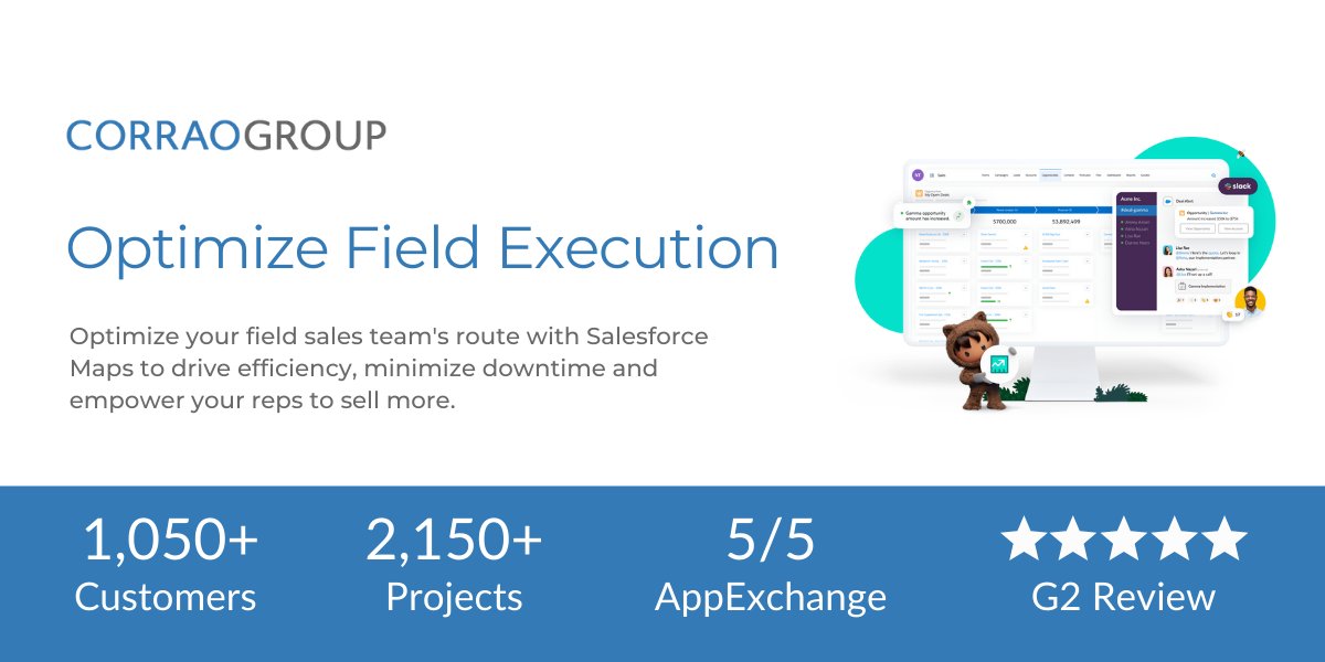 Corrao_Group's tweet image. Consumer Goods Cloud optimizes your field sales team&apos;s route with #SalesforceMaps to drive performance, reduce downtime, and enable your reps to sell more. Learn more: bit.ly/3EdC30J