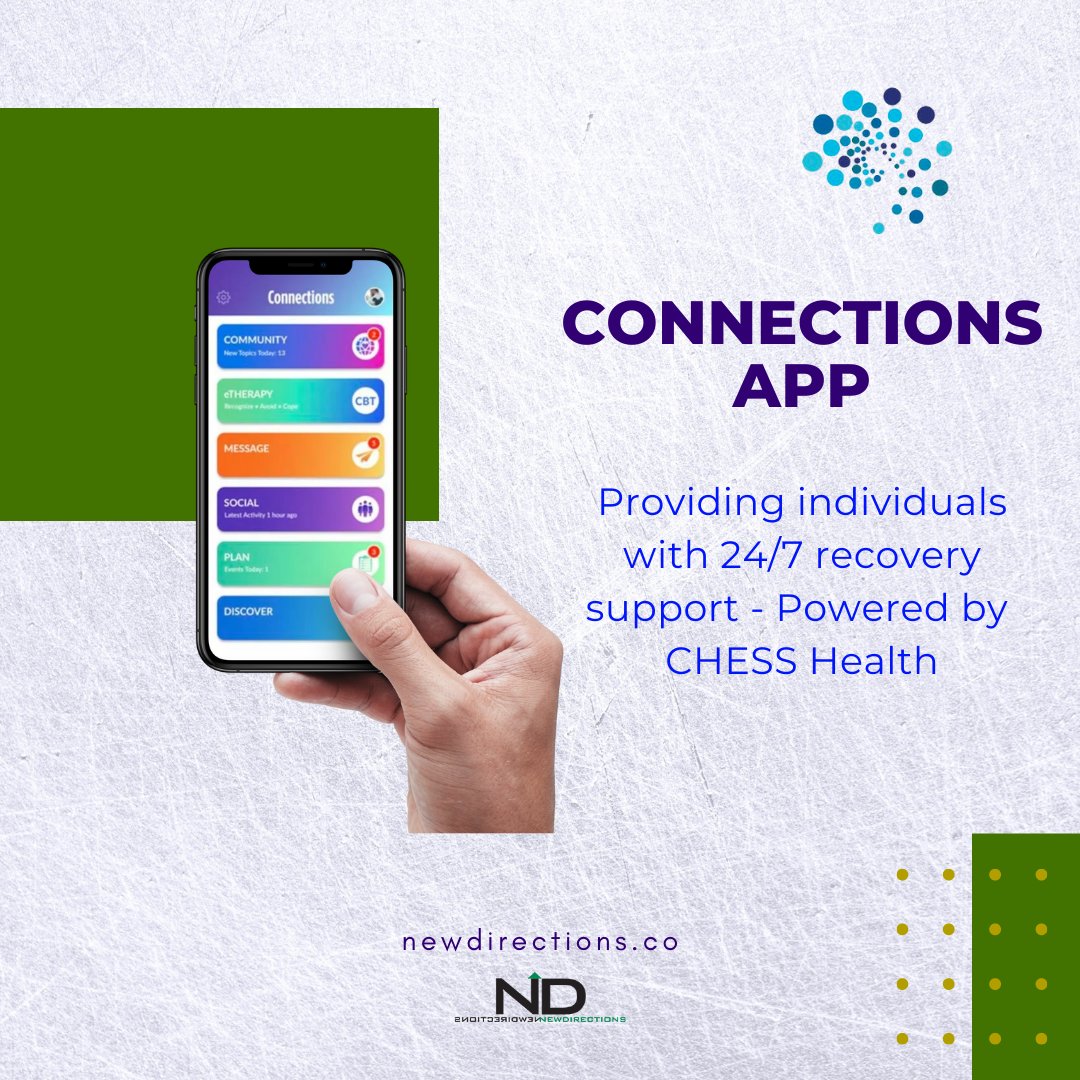 newdirectionsoh's tweet image. We are now providing everyone with 24/7 #recoverysupport, powered by the CHESS Health Connections App. 

Learn more: newdirections.co/the-connection…

#recoveryapp