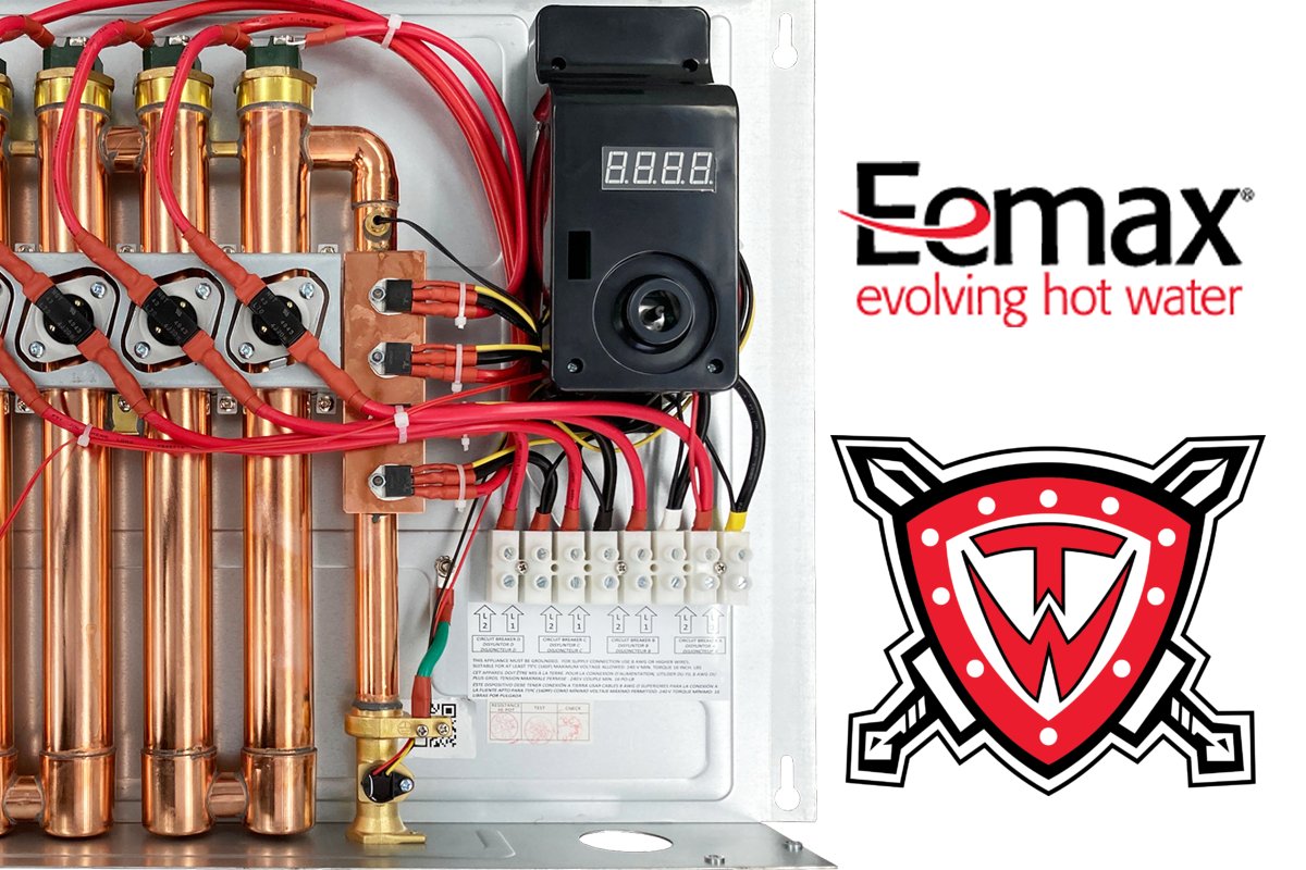 EemaxInc's tweet photo. #Eemax trainers are headed to JM Wright Technical School in Stamford CT 4/22 &amp; 28 to perform a hands-on tear down of a #HomeAdvantage II tankless electric water heater Go to Eemax.learning@eemax.com #tanklesswaterheater #futureplumbers #nationalplumberday #wrighttech @ccttechHS https://t.co/W07Zew9au9