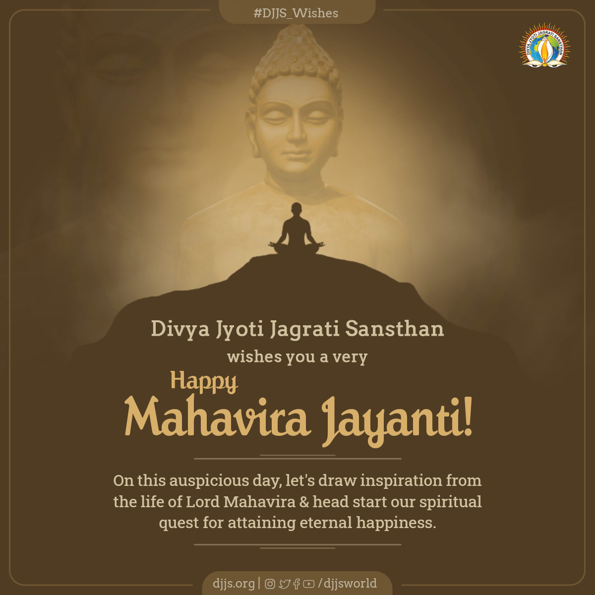 djjsworld's tweet photo. DJJS wishes you a very Happy #MahaviraJayanti! 

On this auspicious day, let's draw inspiration from the life of #LordMahavira &amp; head start our spiritual quest for attaining #EternalHappiness. 

#IndianFestival #SanatanDharma #SpiritualAwakening https://t.co/rXAOtuXGEd