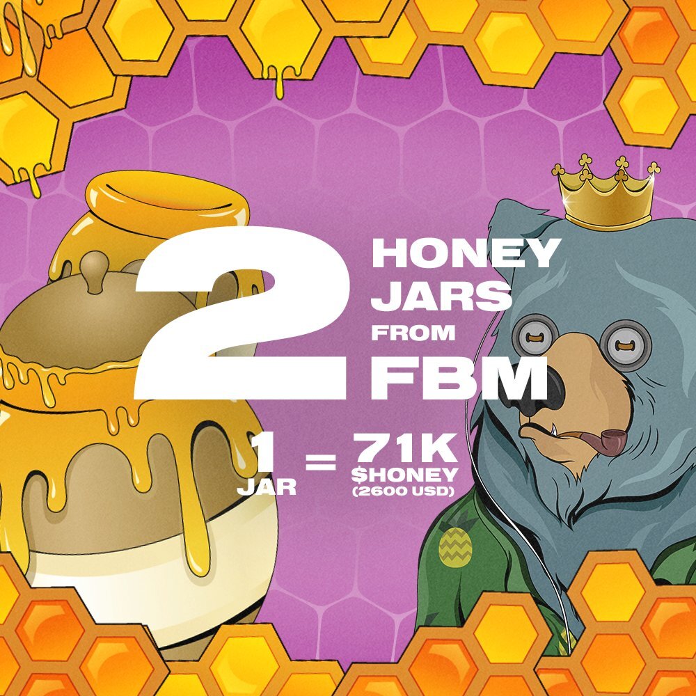 🛑🛑🛑GIVEAWAY🛑🛑🛑

<a href="/FatalesNFT/">Fatales NFT</a>💋 X  <a href="/FancyBearsMeta/">Fancy Bears Metaverse</a>🐻
 
Win 2 HONEY JARS 🍯🍯Each Jar is worth around 2600$🤯 of $HONEY token - the listing is live

☑️ Follow <a href="/FancyBearsMeta/">Fancy Bears Metaverse</a> &amp; <a href="/FatalesNFT/">Fatales NFT</a> 
☑️ RT &amp; like this

Winners in 48h🚀

#NFTGiveaway #Fatales #FancyBears