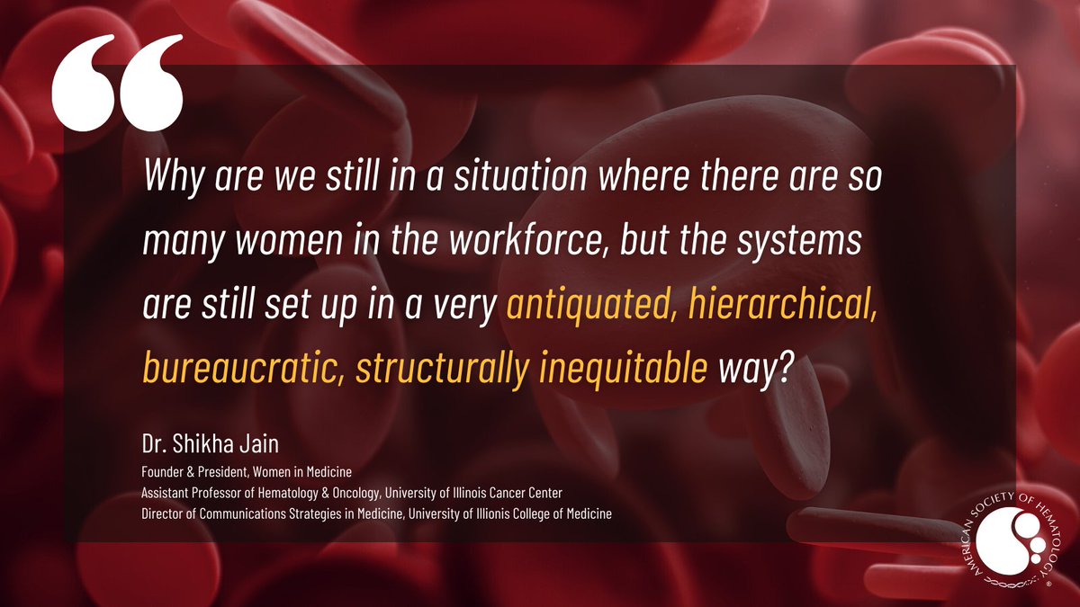 ASH_hematology's tweet photo. Why are #WomenInMedicine leaving the workforce? @ShikhaJainMD and @lauracmichaelis discuss this question and actions to prevent it in the latest podcast from The Hematologist. Thread 🧵 1/7 

#SHEmatology #ASHDEI https://t.co/eZKMBDHLci