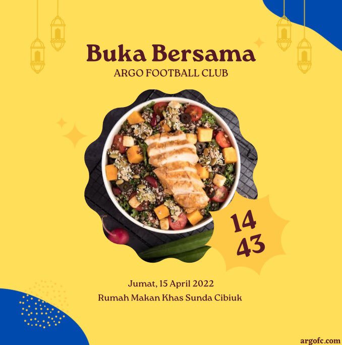 argofc_'s tweet photo. Buka Bersama
Jumat, 15 April 2022
📍Rumah Makan Khas Sunda Cibiuk
.
#Argo #Ramadhan1443 https://t.co/1UvGMfl13X