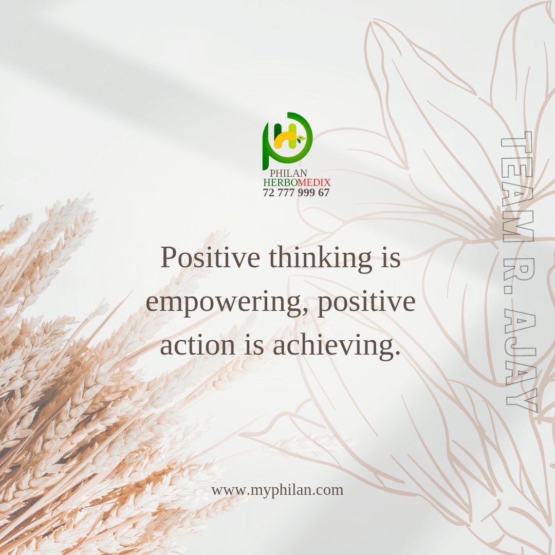 PHerbomedix's tweet photo. Positive thinking is empowering, positive action is achieving.
#philanherbomedix #teamrajay #networkmarketing https://t.co/UADQMjtNfb