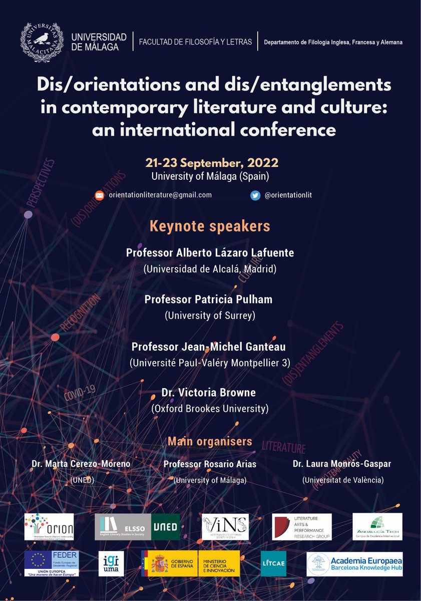 Just less than two weeks to get your abstracts in for our September Conference! We welcome proposals on topics such as dis/re/orientations towards the past, and spatial orientations in contemporary literature and culture, among others. Check out our CFP🔗dis-orientations.org