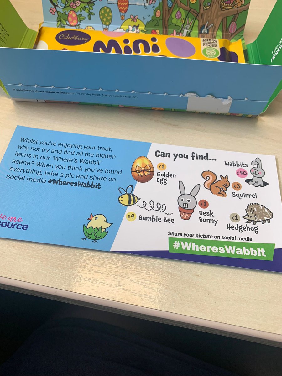 VickyLReader's tweet photo. Thank you very much to @WeAreResource for sending us a little treat today!
Finding all the characters in the #WheresWabbit picture to a timer gave us all an adrenaline boost! Check that scoreboard!
Congratulations @sarasheard for winning the treat! #CommsHero https://t.co/ylc3wlltkm