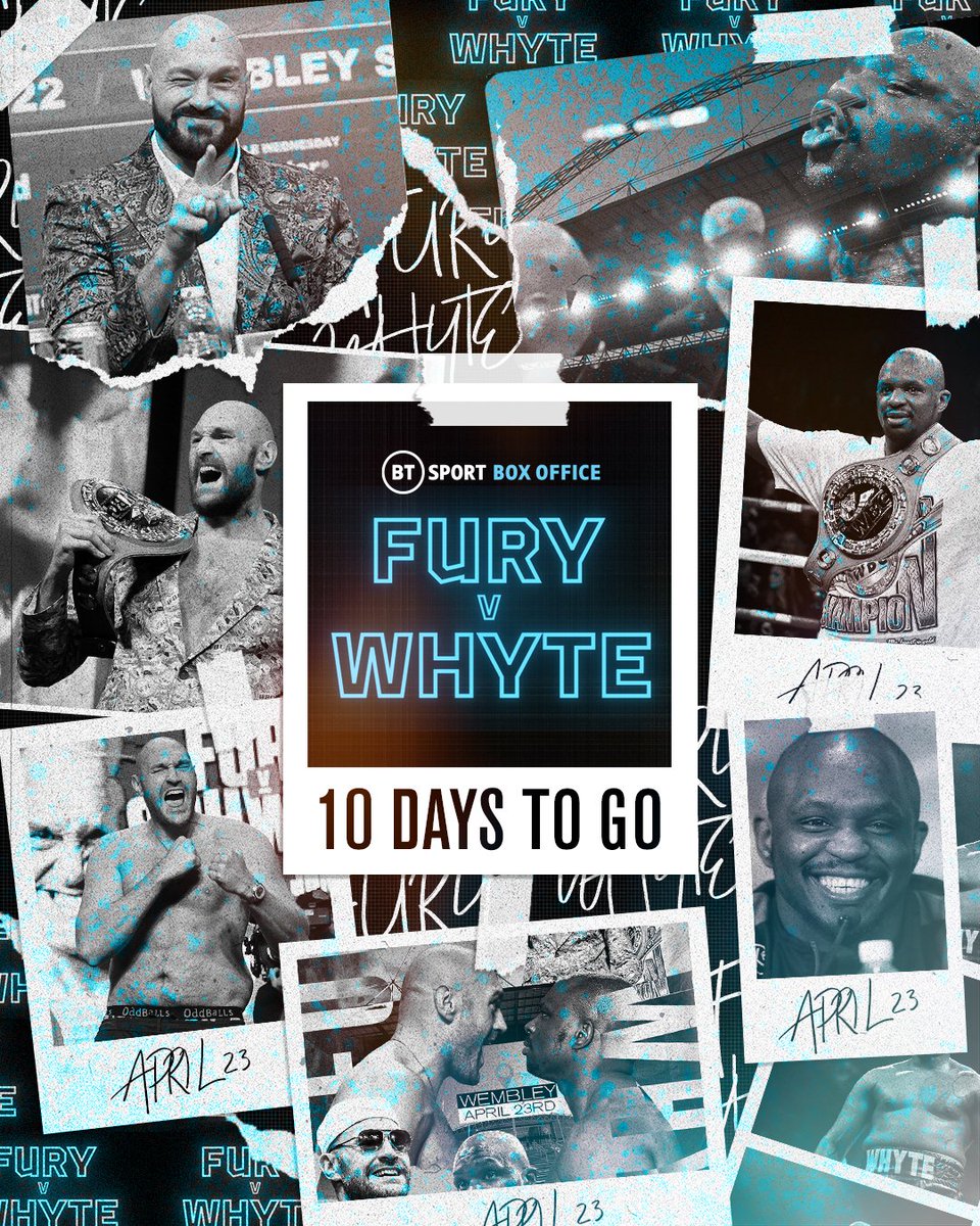 The countdown is on! 💥

🔟 days until <a href="/Tyson_Fury/">TYSON FURY</a> and <a href="/DillianWhyte/">Dillian Whyte</a> clash in the biggest British boxing fight in a generation! 🔥

#FuryWhyte | April 23 | BT Sport Box Office