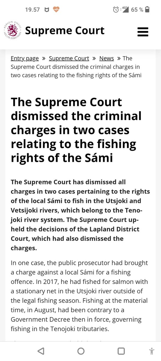 Victory on sámi fishing rights today! This was made possible by <a href="/pawankafund/">Pawanka Fund</a>. Thank you! 
Read Supreme Court press release: korkeinoikeus.fi/en/index/supre…