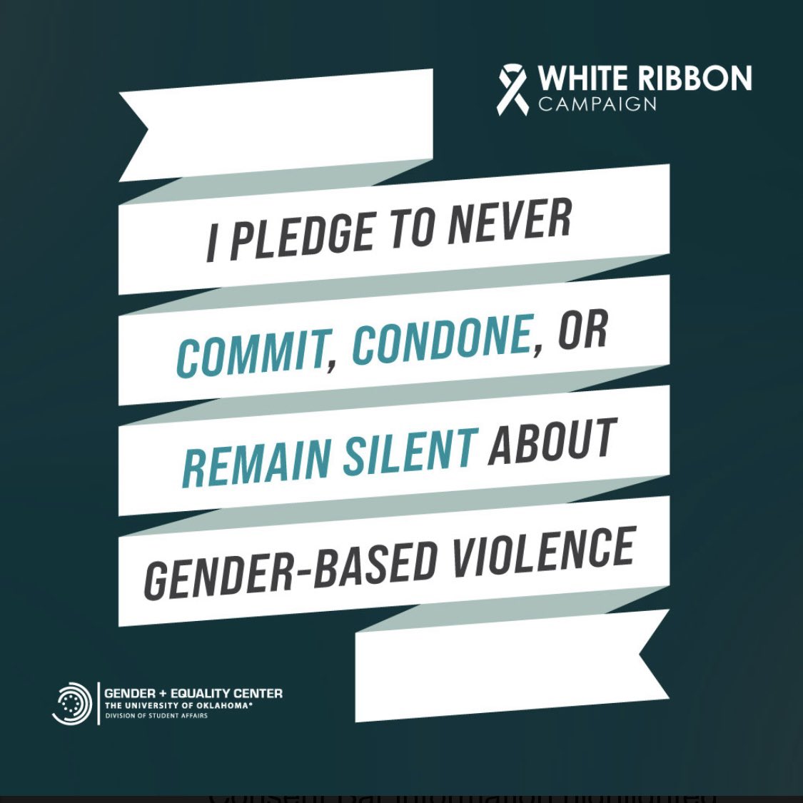 GEC4OU's tweet photo. *CW*
The White Ribbon Campaign is a worldwide campaign where male-identified ppl wear a white ribbon as a symbol of their pledge to never commit, condone, or remain silent about gender-based violence. 

Stop by our table &amp; show support on 4/14 at 11am in the Union. #SAAM2022 https://t.co/t5960iTKte