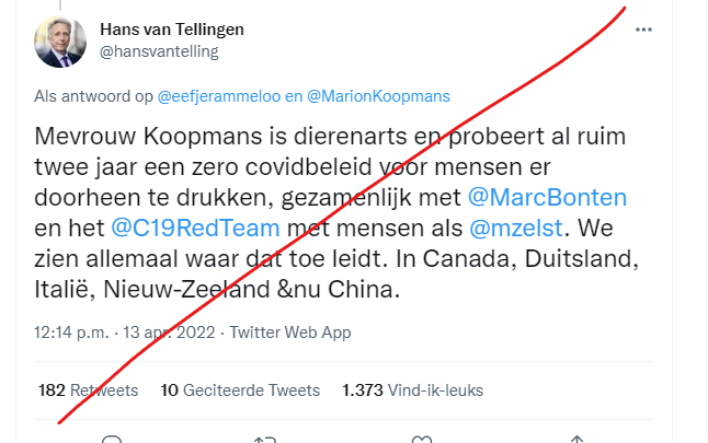 pjvanerp's tweet photo. Hansje heeft echt even een reset nodig. Het OMT als bepleiter van een zero covidbeleid? Die man spoort niet #ZeroIntelligence https://t.co/xYHE2nTpPs