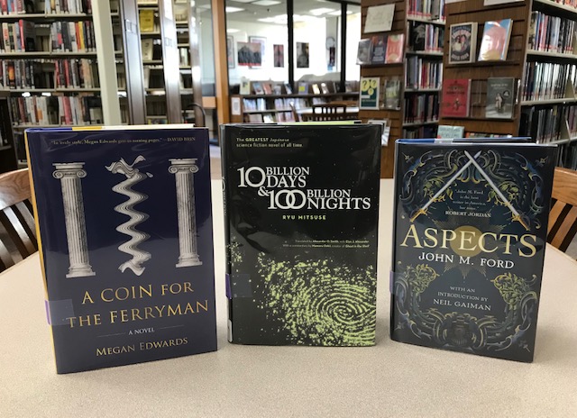 NoBrunsLibrary's tweet photo. Highlights from what's new on @NoBrunsLibrary #sciencefiction shelves! #speculativefiction #sciencefictionreads #scifi @MeganEdwards #RyuMitsuse #JohnMFord @mariond_d #BenBova @torbooks https://t.co/1ej0ETktWr