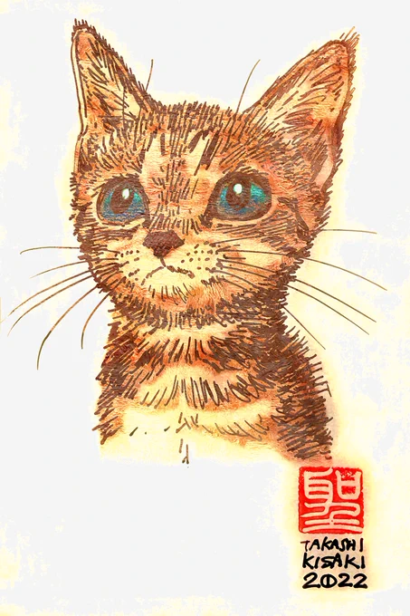 おはこんばんちは

#猫絵 #猫イラストレーション #仔猫 