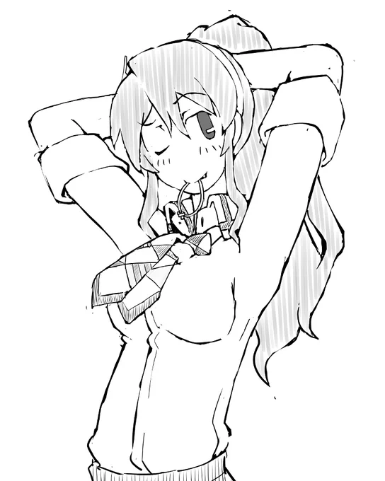 艦これラクガキ、足柄さん^^
今月の重巡枠ですね～
これまで何気に髪をアップにした足柄さん描き描きしてなかったのでこの機会に^^ 