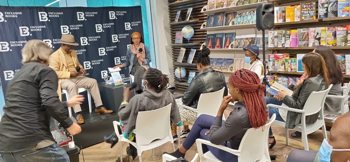 Kaabwe's tweet photo. There are serious questions from the audience for #fredkhumalo #twotonsoffun published by @PenguinBooksSA hosted at @ExclusiveBooks New store #CrestaShoppingCentre https://t.co/YthUAGuDhq