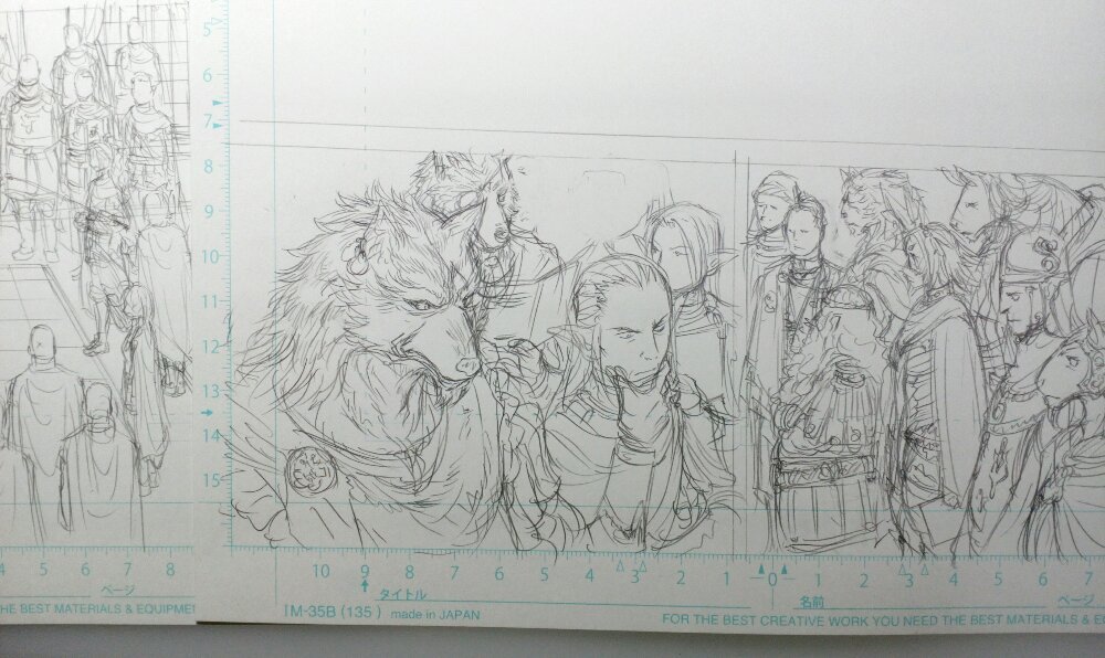 描いても描いても下書きが進まない(いつもの)。衣装考えながら描いてるし。
早寝の試みは二日で挫折。寝る。 