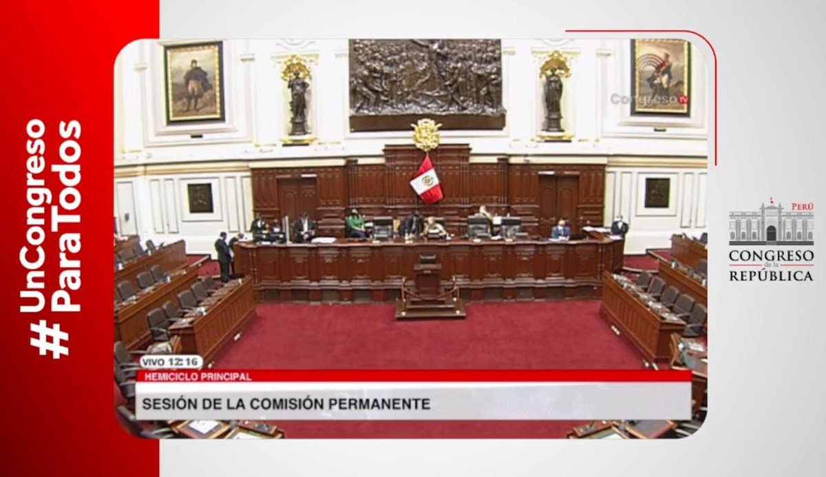 congresoperu's tweet photo. Con 15 votos en contra, #ComisiónPermanente no aprobó dar 15 días hábiles a la Subcomisión de Acusaciones Constitucionales para presentar informe final de la DC 92, contra el defensor del Pueblo, Walter Gutiérrez, declarada en un extremo procedente.

📎 https://t.co/K8Dl51oZBA https://t.co/C7ewDUpkZq