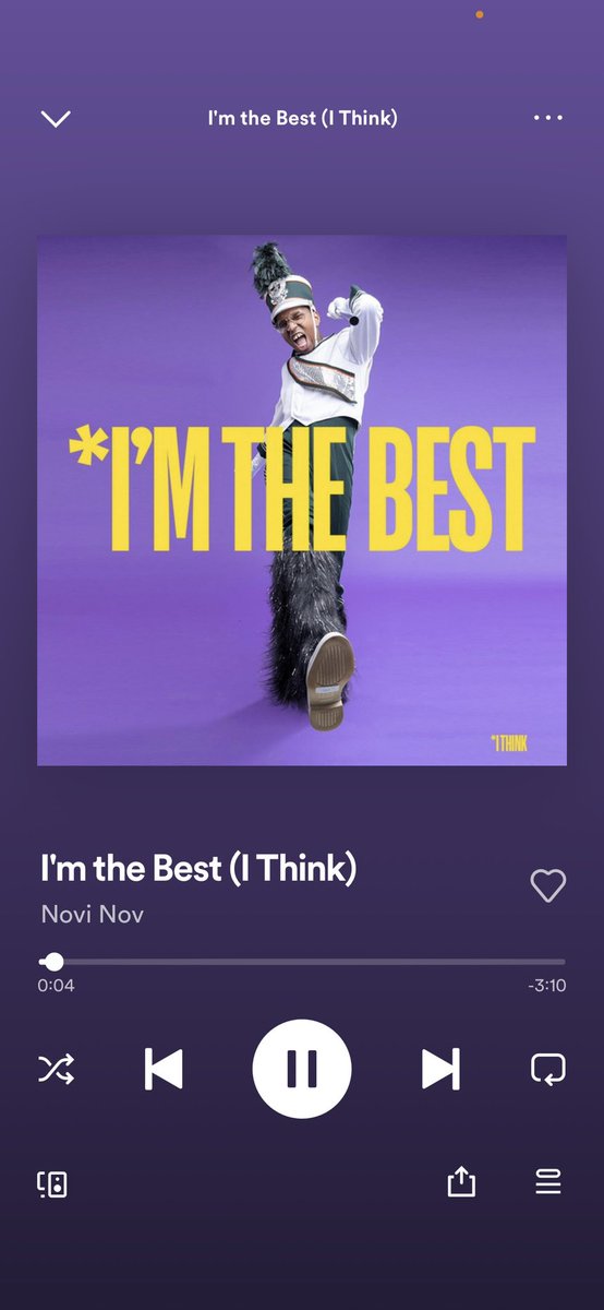 iamnovinov's tweet photo. My song “I’m The Best (I Think)” on #Spotify just crossed my personal lil tiny goal of 500 streams. Which is fun. So yay. Thanks if any of you streamed it or anything. 😌 1,000 streams is my lil version of platinum so….RUN IT UP! 🤣😂😄 THANKS. K BYE!!!!! https://t.co/2oKXUri2b2 https://t.co/i4u5pUywc9