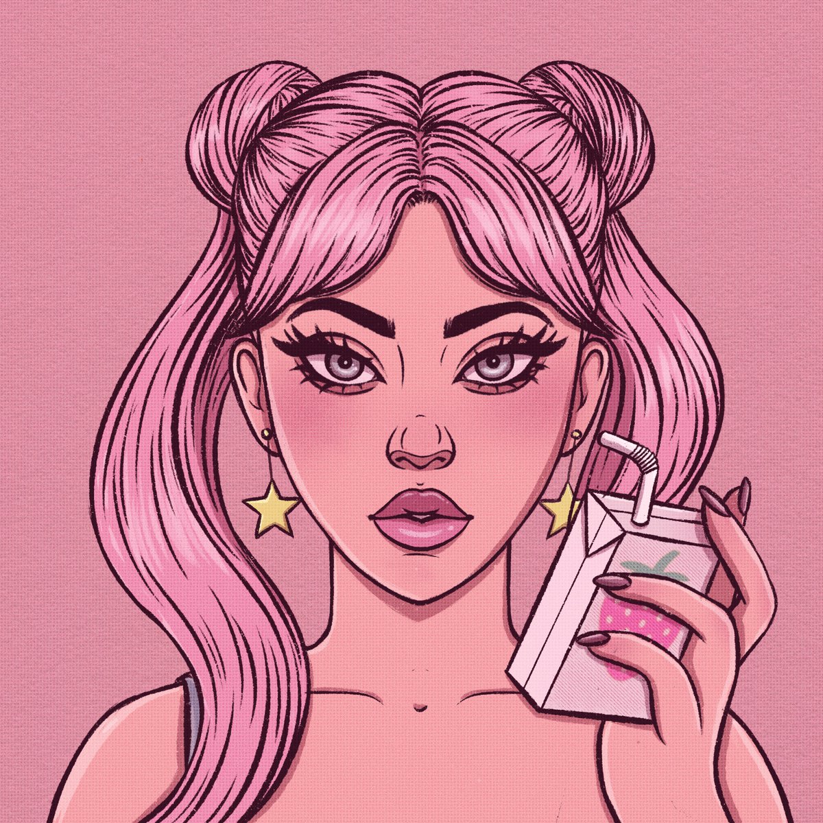 byelliejoy's tweet photo. Loved drawing this one of @SeraStargirl with her cute lil juice box 😍 @Juiceboxfrens  

Hope you like it!!! 😊✨ https://t.co/A3t5b5v5P1