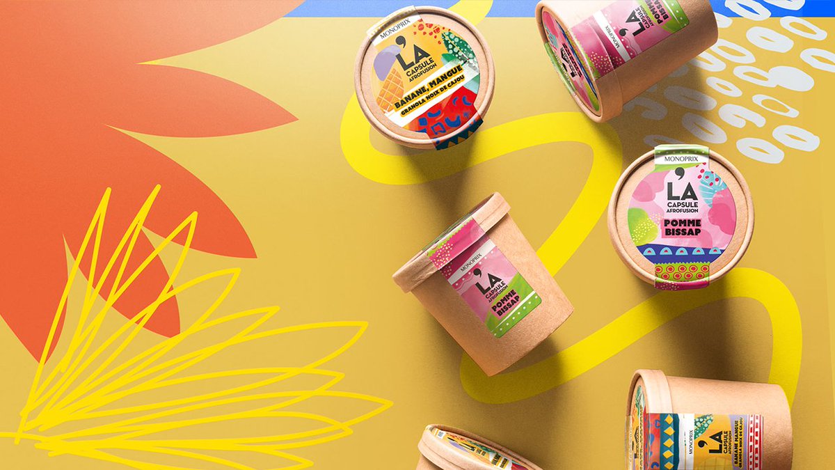 extremegroup_'s tweet image. Embarquez pour un voyage en Afrique ! Pour @Monoprix, nos équipes Design packaging ont créé cette collection éphémère de recettes inspirées de saveurs africaines - la Capsule Afrofusion🥘Bravo à toute l’équipe ! #DesignPackaging #Monoprix #ExtremeAgency #Afrofusion #FoodToGo