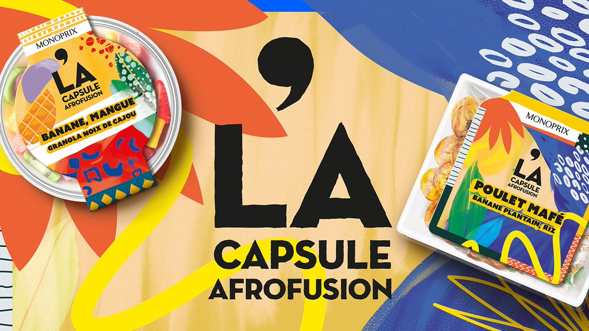 extremegroup_'s tweet image. Embarquez pour un voyage en Afrique ! Pour @Monoprix, nos équipes Design packaging ont créé cette collection éphémère de recettes inspirées de saveurs africaines - la Capsule Afrofusion🥘Bravo à toute l’équipe ! #DesignPackaging #Monoprix #ExtremeAgency #Afrofusion #FoodToGo