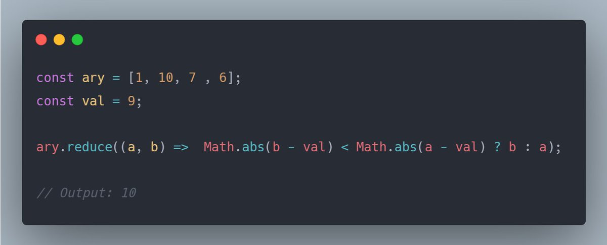 ⚡️Javascript Tips ⚡️

🔹Find the closest value in array #javascript