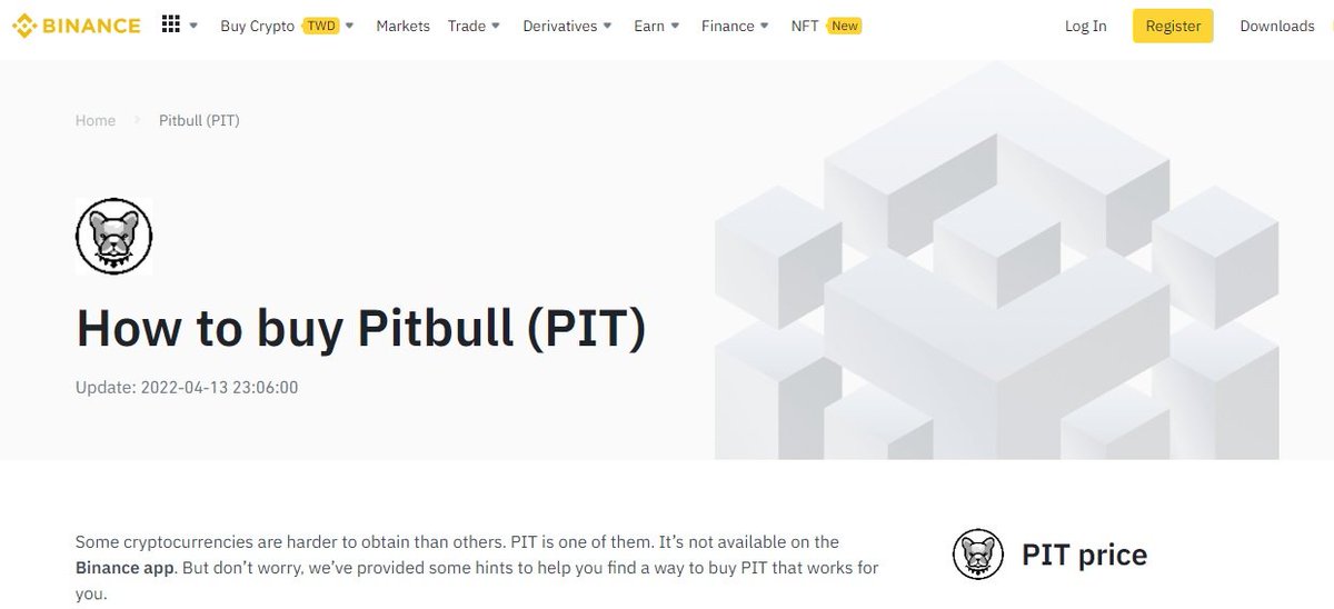 BscPitbull's tweet image. #Binance featured a guide on how to buy #Pitbull 💫

VISIT $PIT Guide on @binance
 ➡️binance.com/en/how-to-buy/…

TRACK $PIT Price &amp;amp; Chart on #Binance
➡️binance.com/en/price/pitbu…

Proud to be part of #BNBChain &amp;amp; #Binance World! #BuildPit2gether