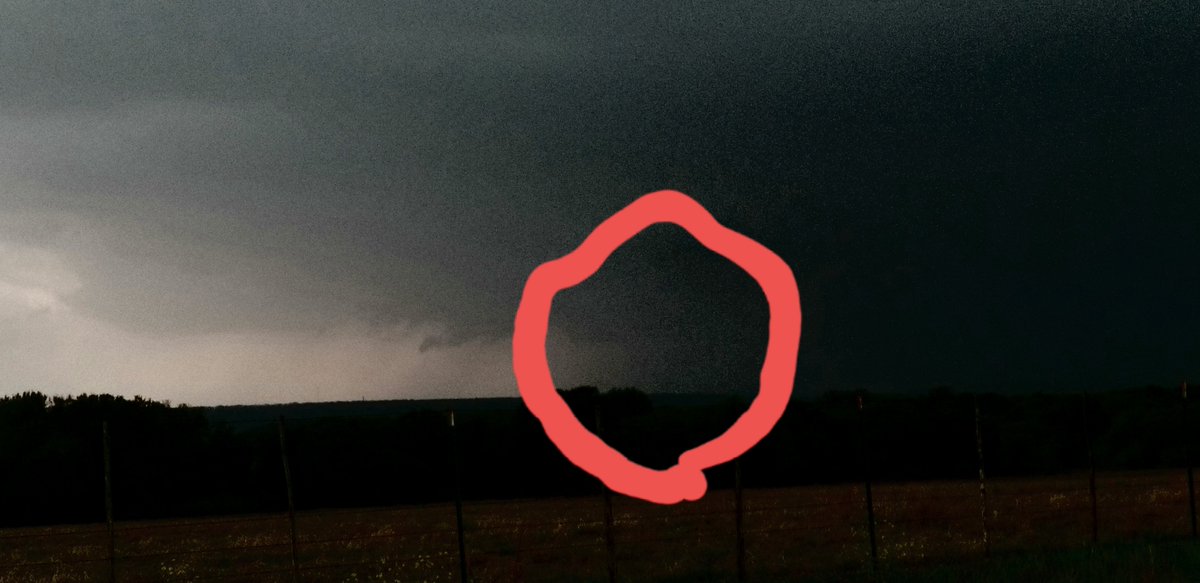 Mesocedes's tweet photo. TORNADO UPDATE. decided to adjust the brightness, exposure, white balance,  etc on photo editor and that barely brought out the ft hood tornado https://t.co/tTHBnY6fRn