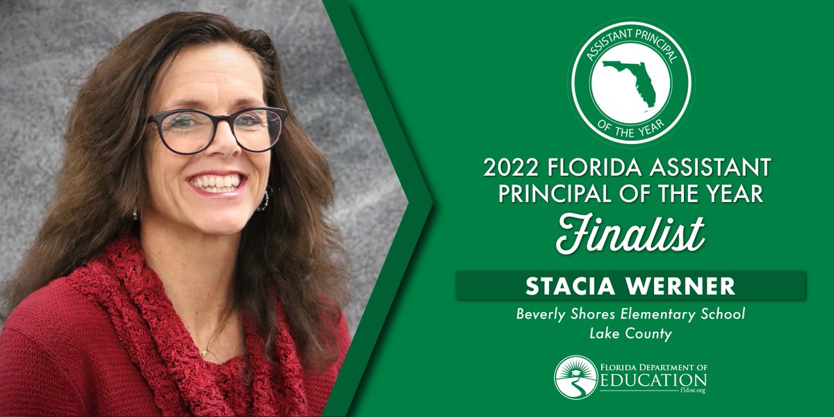 Congratulations to Stacia Werner, Assistant Principal of Beverly Shores Elementary School in Lake County! Assistant Principal Werner was selected as one of three 2022 Florida Assistant Principal of the Year Finalists. <a href="/lakeschools/">Lake County Schools</a>