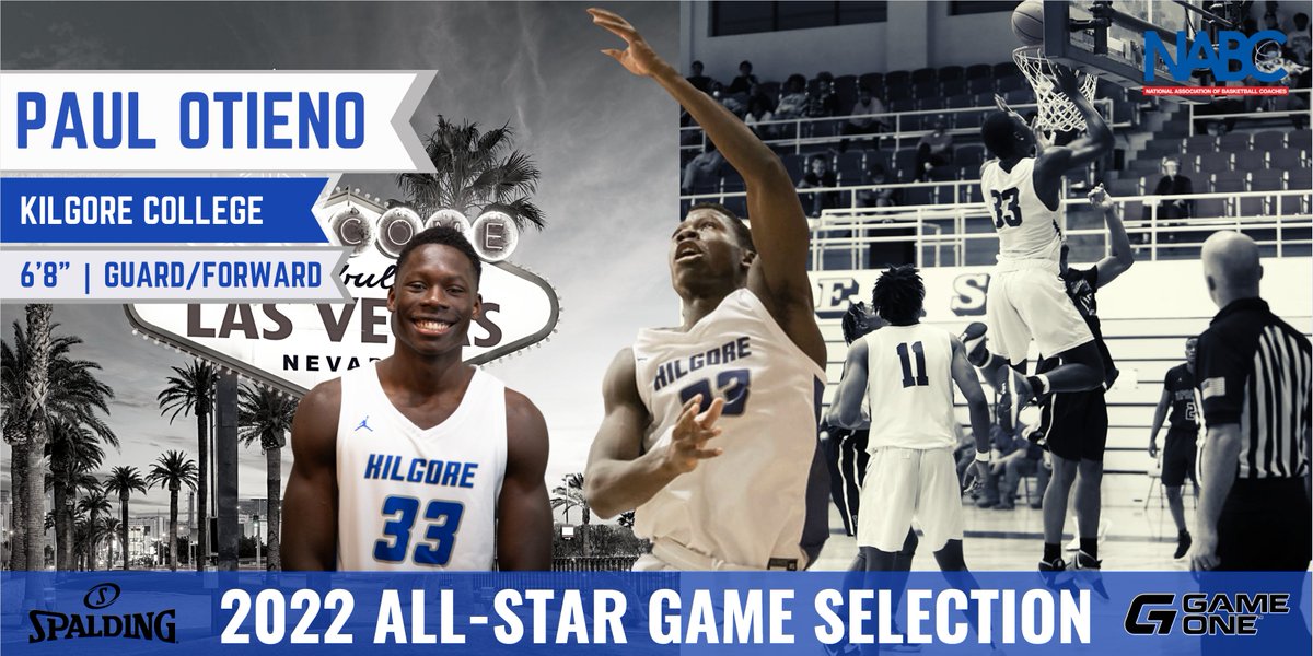 🚨2022 All-Star Selection🚨

Paul Otieno (<a href="/Paulotieno500/">Paul Otieno</a>) of @KilgoreMBB has been selected to the Division I team for the 2022 <a href="/NJCAAMBBCoaches/">JCBCA</a> All-Star Game presented by <a href="/NABC1927/">NABC</a> in Las Vegas!

✅Honorable Mention All-American
✅9th in NJCAA in FG%
✅3rd in conference in blocks