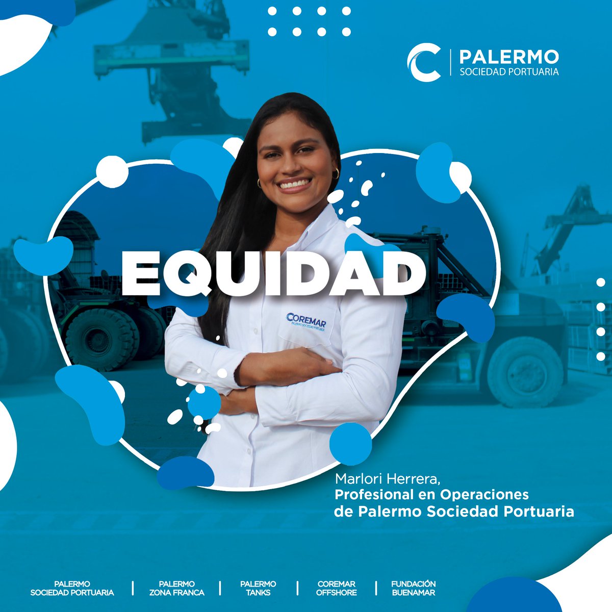 Coremarcsp's tweet image. Conoce a Marlori Herrera 👩, Profesional en Operaciones de Palermo Sociedad Portuaria.

Cálidas, alegres, barracas, incansables y apasionadas por su labor, así definimos a nuestras mujeres del Clúster de Palermo. 

#Coremar #Equidad #IgualdadDeOportunidades