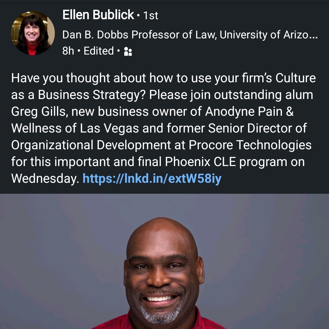 la_vaga_tweets's tweet photo. so proud of my viejo
invited by prof of his alma mater @uarizonalaw to speak on culture in the workplace today in #phoenix
@gdgills
#law
#CLE
#arizonabar https://t.co/18l01A8tpK