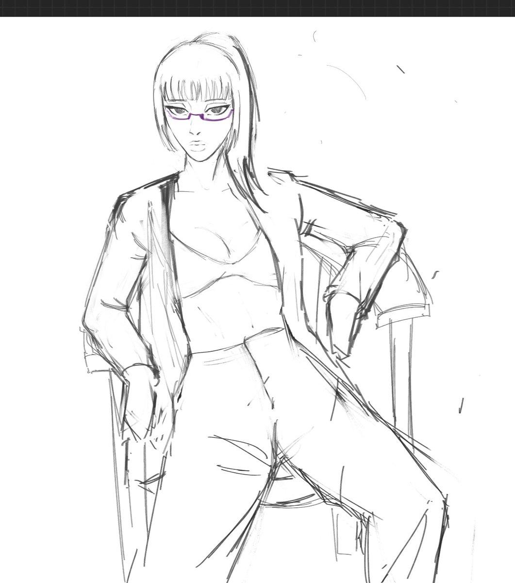 bonilat's tweet photo. maki sketch🍜🍜🍜

#JujutsuKaisen #jujutsukaisenfanart #makizenin https://t.co/kzft8EkCZW