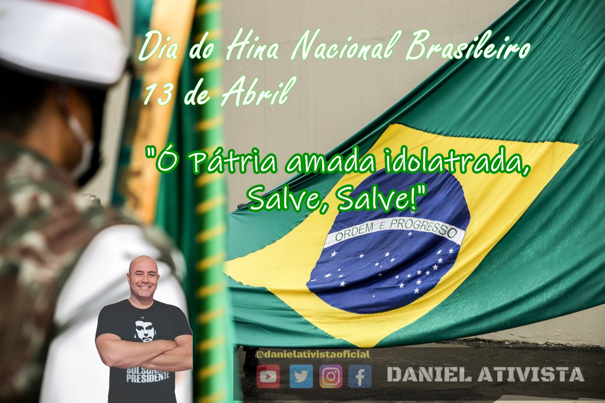 DanielAtivista's tweet photo. “Brava gente, brasileira”, hoje é Dia do Hino Nacional Brasileiro!
Trata-se de uma data importante e que serve para lembrarmos do país que queremos
🇧🇷🇧🇷🇧🇷🇧🇷🇧🇷🇧🇷🇧🇷🇧🇷
#FechadoComBolsonaro #TarcisioGovernadorSP #carequinhadobem #danielativista #ptbSP
@reneconservador @ptbsaopaulo https://t.co/qohi2cdI1n