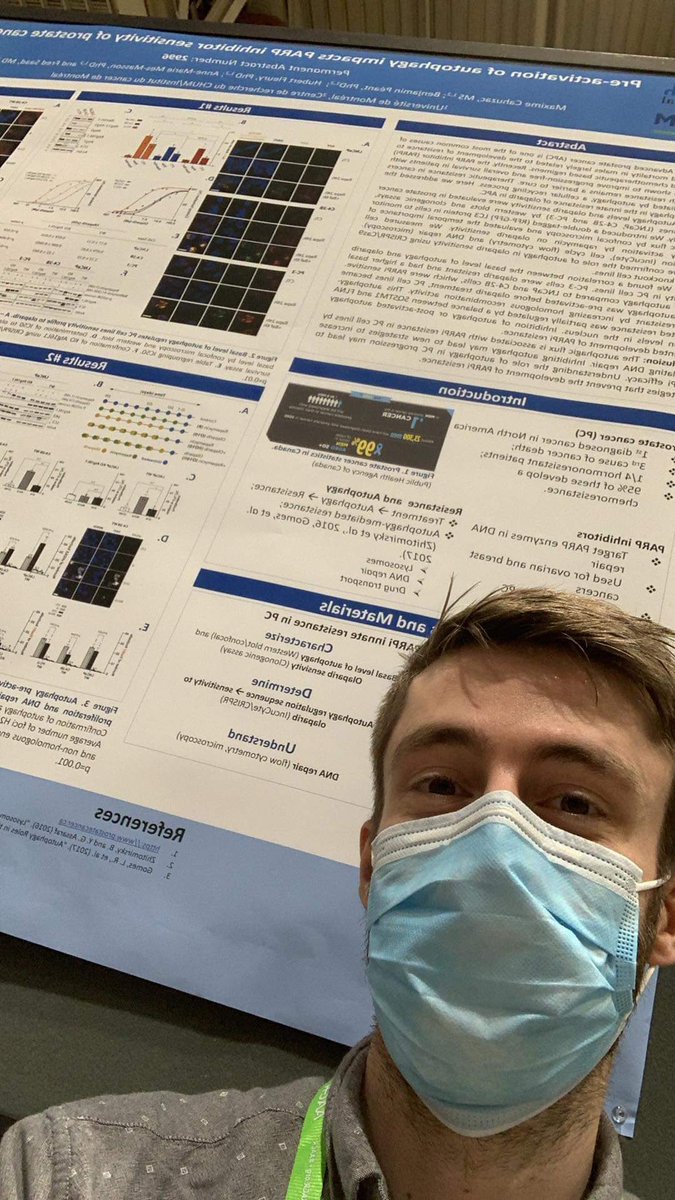 MaximeCahuzac's tweet photo. Thanks to everyone who checked my poster yesterday at the #AACR22 meeting. It was very exciting to discuss about #autophagy and #PARPi in #prostatecancer ! https://t.co/sAOmfzft4c