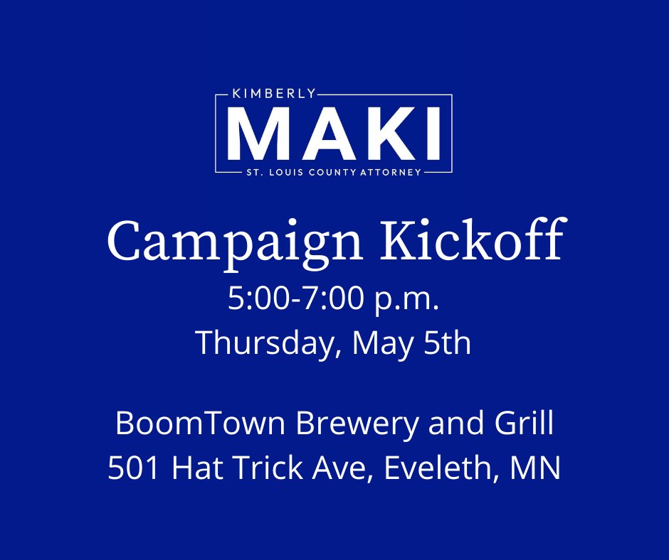 We set a date for our Range Campaign Kickoff! Please join us on May 5 from 5-7 at Boomtown in Eveleth. Hope to see you there!