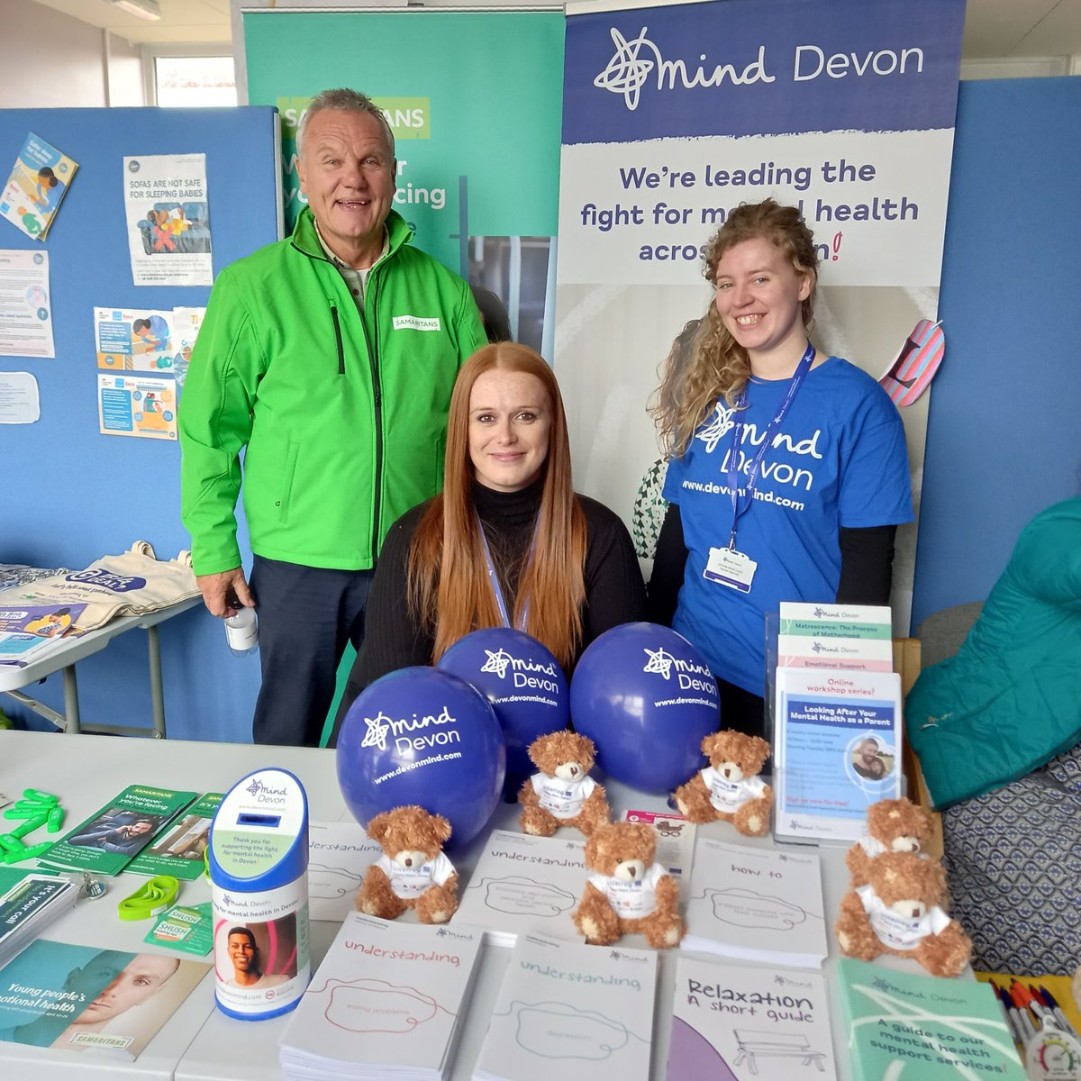 We had lovely afternoon at The Plympton Health &amp; Wellbeing Event today, speaking with the local community about the services and support we can offer at Devon Mind. 😊

Big shout out to <a href="/PlymSams/">Plymouth Samaritans 💚</a> for being such lovely neighbours!